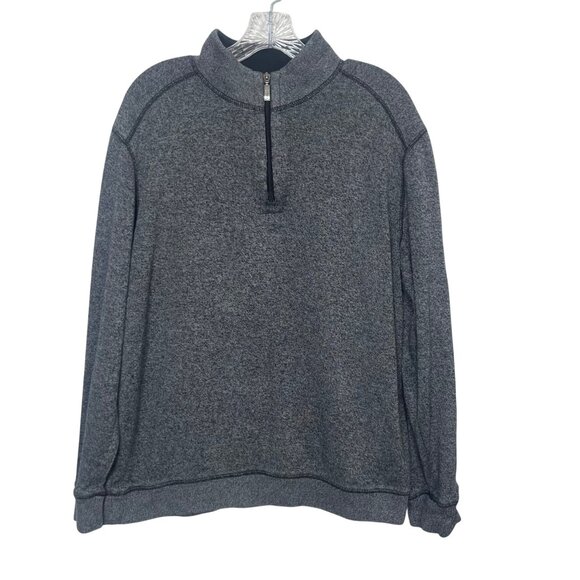 Paradise Collection 1/4 Zip Pullover Sweater Mens Large Gray Warm Casual - Picture 1 of 7